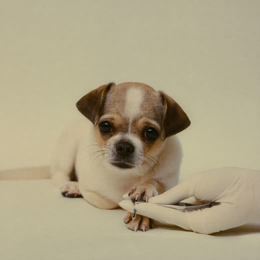 A dog's paw having its nails trimmed
